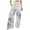 Blue Tie Dye Palazzo Pants, variant on Women's Trendy Tie Dye Wide Leg Pants Loose Fit Drawstring Stretchy Palazzo Pants Soft Comfy Pajama Pants Gray XL