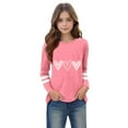 thumbnail image 2 of vdgthytj Kids Valentine's Day T-Shirt Long Sleeve Heart Printed Round Neck Tee Tops Casual Graphic Blouse for Girl, 2 of 5