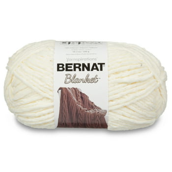 Bernat Blanket #6 Super Bulky Polyester Yarn, Vintage White 10.5oz/300g, 220 Yards