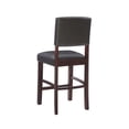 thumbnail image 4 of Linon Monaco Full Back Wood Counter Stool, 24" Seat Height, Espresso Finish with Dark Brown Faux Leather, 4 of 10
