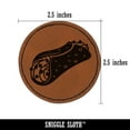 thumbnail image 2 of Cannoli Italian Dessert 2.5" Faux Leather Round Engraved Iron-On Patch - Brown, 2 of 6