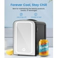 thumbnail image 4 of KNDKO Skincare Mini Fridge With Dimmable LED Mirror, 4L Compact Refrigerator for SkinCare, Cosmetics, Food & Drinks, Portable Small Cooler for Bedroom, Dorm, Car, Office, Black, 4 of 7