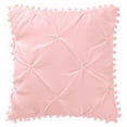 thumbnail image 4 of Evolive 4pc Set Pinch Pleat/Kiss Pleat, Pintuck Comforter Set with Pompom, 4 of 12