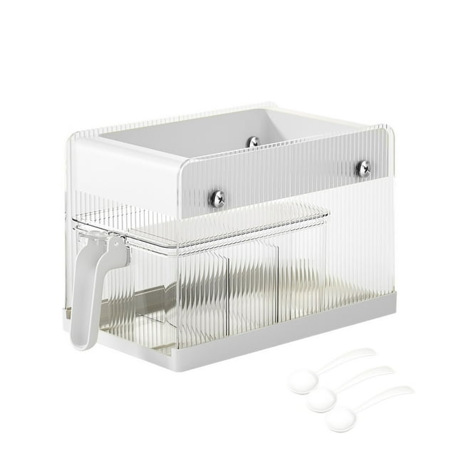 COM1950s Organisateurs et Rangement sous Évier, Pot à Épices 2 Niveaux avec Poignée, Organisateur Coulissant Multi-Usage sous Évier & Conteneurs de Rangement, Organisateur de Salle de Bain, Cuisine