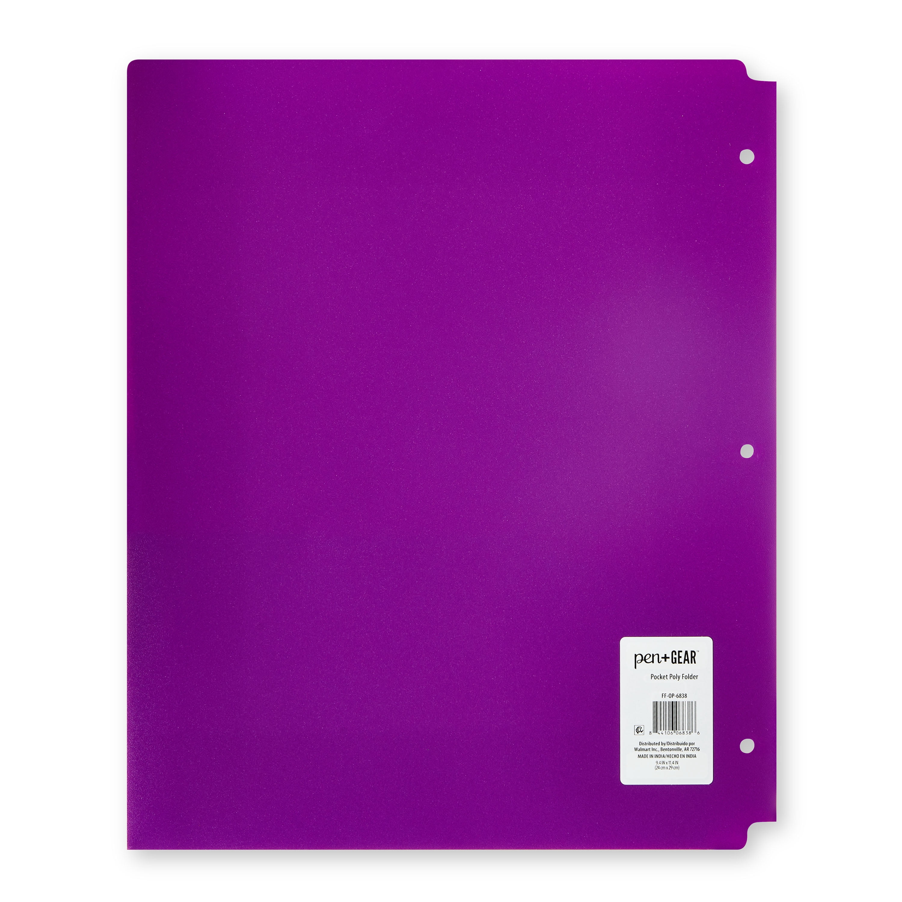 (28 pack) Pen+Gear 2-Pocket Poly Folder, 9.4" x 11.4", Purple