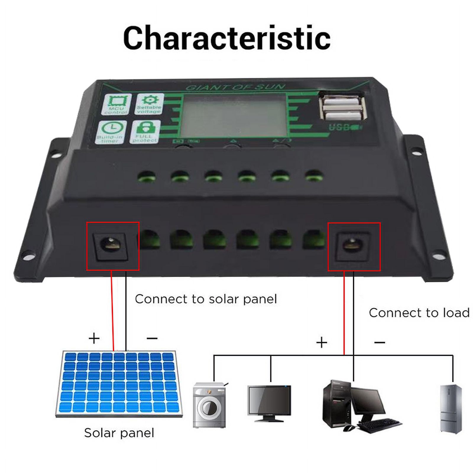 BSHAPPLUS® 100A PWM Solar Panel Regulator Charge Controller Auto Focus Tracking 12V/24V