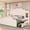 White, variant on Queen Size Bed Frame with 53" Tall Headboard and 2 Nightstands with Mirror, Modern PU Leather Upholstered Platform Bed Frame with 4 Storage Drawers and LED Lights
