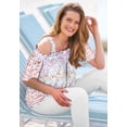 thumbnail image 5 of Woman Within Plus Size Printed Cold-Shoulder Blouse, 5 of 6