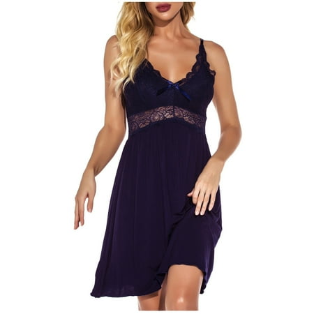 

kcdigr Women Lingerie Sling Pajamas Thong Suit Splice Wireless Lingerie Backless Pajamas Nightdress Ladies Lingerie Mesh Splicing Nightdress Pajamas Thong Set