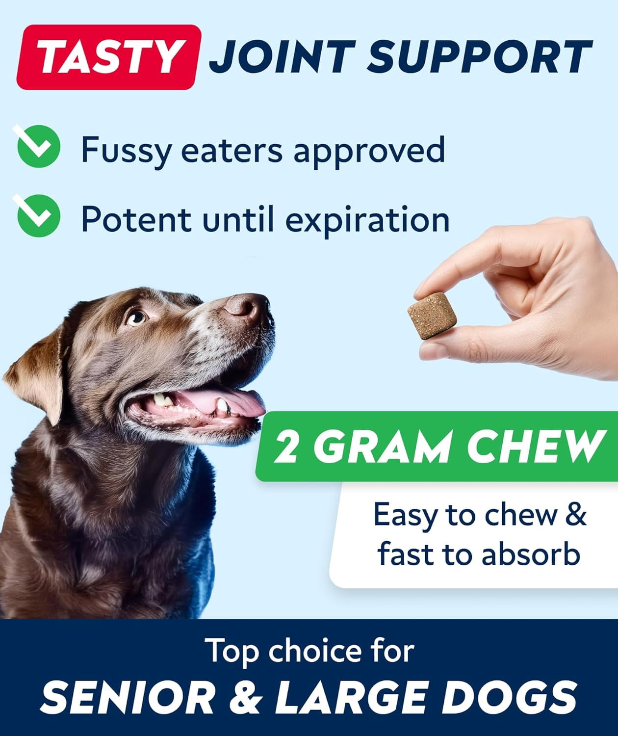 StrellaLab Glucosamine Chews for Dogs - Hip & Joint Support with Chondroitin, MSM & Omega-3 Fish Oil - Joint Pain Relief - Bacon (120 ct)
