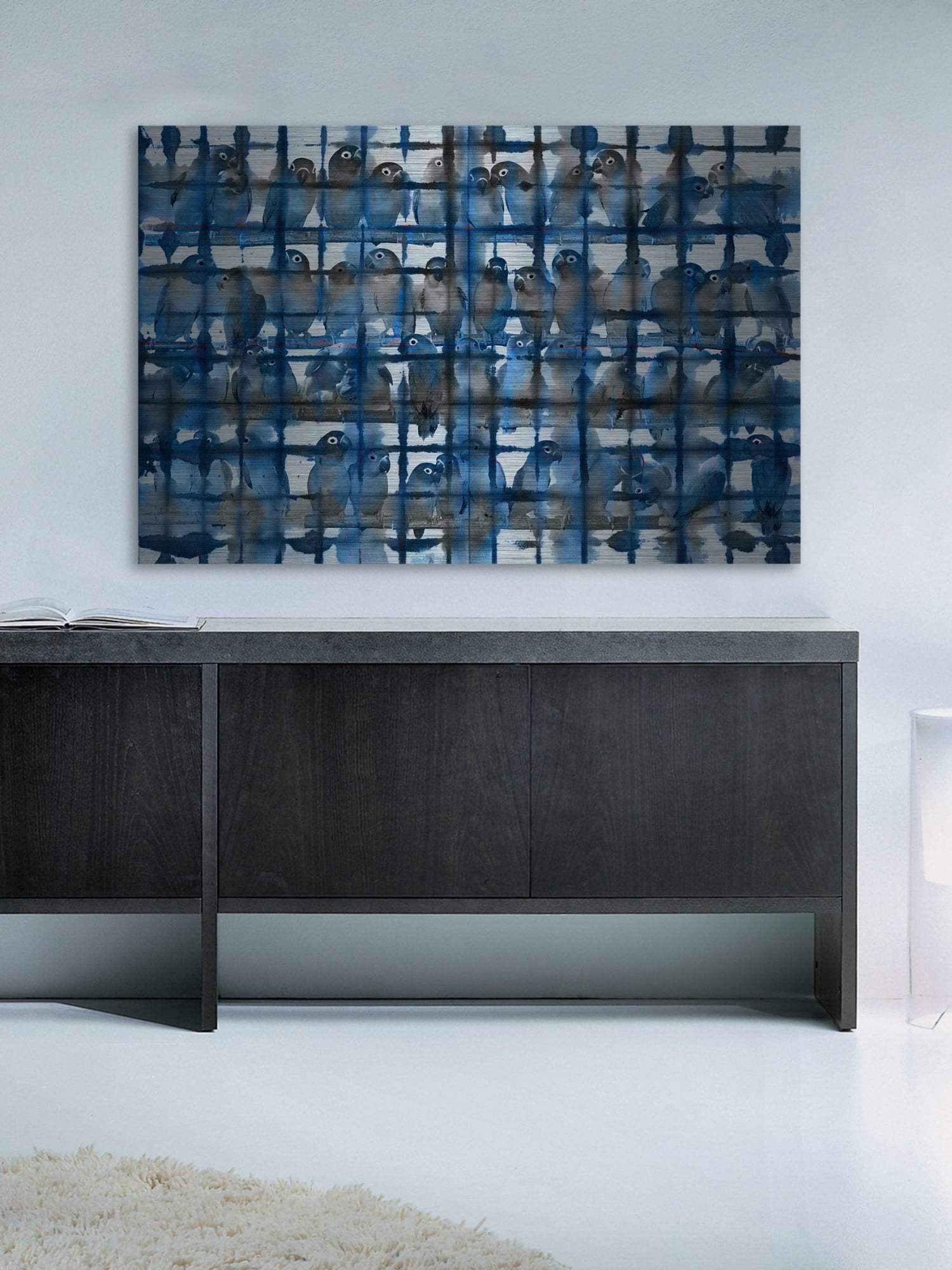 Parvez Taj Crowded Blue Metal Wall Art