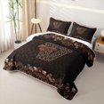 thumbnail image 3 of Homewish Brown Leopard Print Quilt King for Girls Women, Monogrammed V King Coverlet Set, 3 of 7