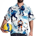 thumbnail image 4 of Ice Hockey Men's Short Sleeve Spread Collar Beach Shirts Casual Printed Button Down Unisex Summer Tops, 4 of 6