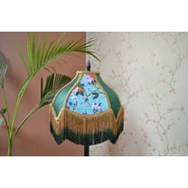 BespokeByNikita Blue Fringe Silk Lamp Shade