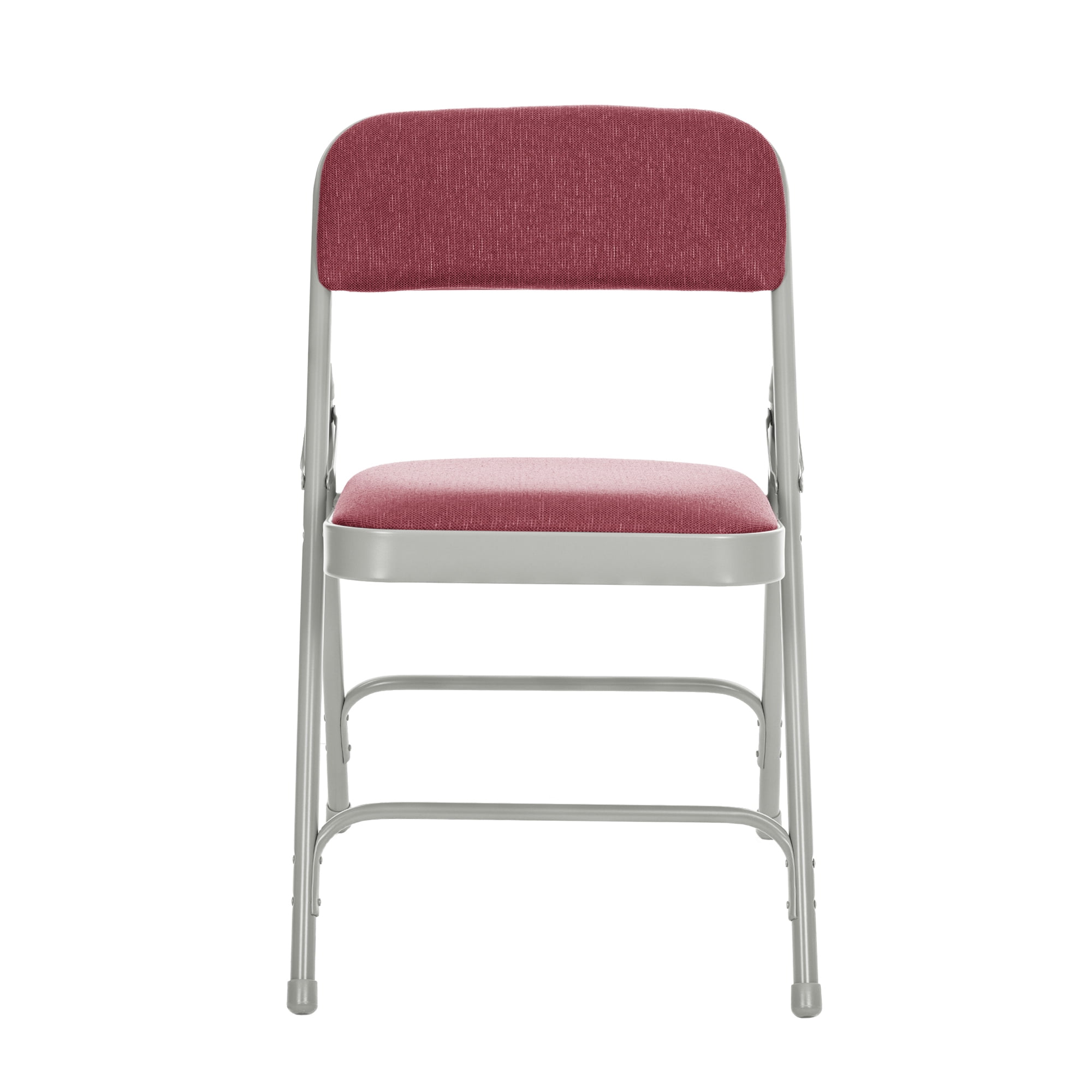 Hampden Furnishings Bernadine Fabric Padded / Steel Folding Chair, Grey/Burgundy, 4 Pk