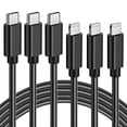 thumbnail image 1 of Cable USB-C a Lightning Quntis de 3 pies para iPhone, color negro, 1 of 6