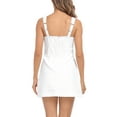 thumbnail image 4 of HDE Women's Linen Mini Dress Summer Dresses with Pockets White - S, 4 of 7