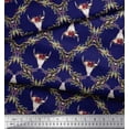 thumbnail image 2 of Soimoi Blue polyester Crepe Fabric Floral & Cow Skull Head Damask Decor Fabric Printed Yard 42 Inch Wide, 2 of 3