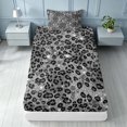 thumbnail image 4 of Homewish Gray Leopard Print Twin Sheets for Girls, Animal Themed Bedding, 3-Piece (1 Flat Sheet, 1 Fitted Sheet and 1 Pillowcase), 4 of 6