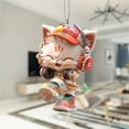 thumbnail image 4 of Adorno colgante acrílico con forma de gato para coche, mochila y decoración del hogar | Adorable colgante con forma de felino, 4 of 5