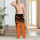 thumbnail image 2 of Balery Halloween With Black Bats Pantalones de pijama para hombre, pijama ultraligero, pantalón de descanso-Small, 2 of 6