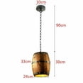 thumbnail image 2 of E27 Wood Barrel Shaped Pendant Bar Cafe Light Retro Hanging Light Ceiling Lamp, 2 of 17