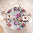 thumbnail image 4 of Ambesonne Vintage Floral Fitted Round Tablecloth, Aquarelle Boho Bloom, 36"- 40" Diameter, Pale Fuchsia Dark Peach, 4 of 5