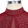 thumbnail image 5 of TiaoBug Women's Sleeveless Ballet Dance Leotard Shiny Rhinestone Gymnastics Bodysuit Dancewear Burgundy S, 5 of 7