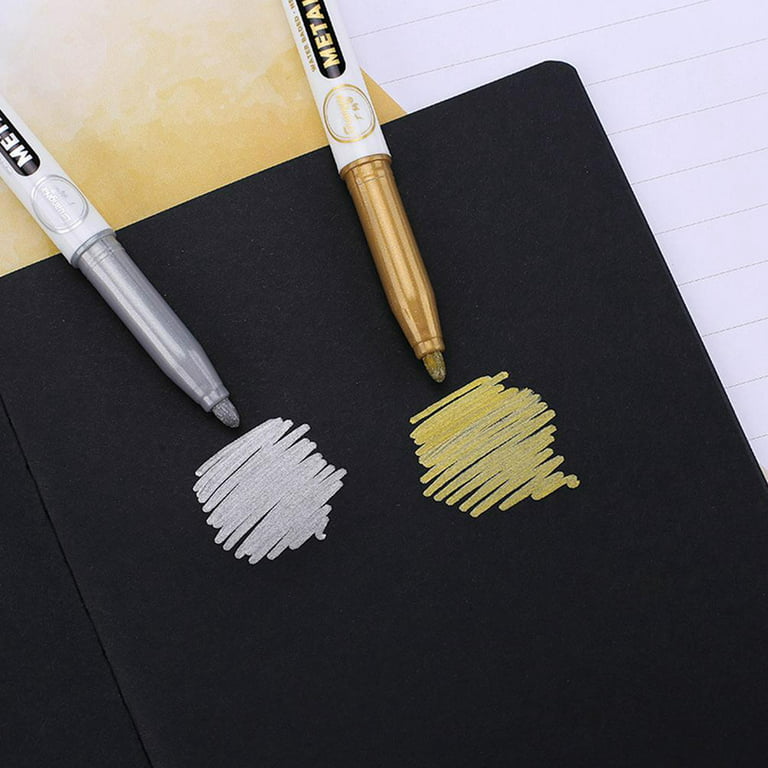 Toma Gold Silver Resin Drawing Pen Metallic Marker Pens Waterproof Drawing  Art Design Supplies for Calligraphy Signature 