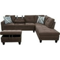 thumbnail image 2 of Lifestyle Furniture Catherine Right-Facing Sectional & Ottoman in Brown/Gray, 2 of 2