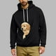 thumbnail image 1 of Ceisia Men's Loose Fit Hooded Sweatshirt with Large Pet Pocket & Puppy Print for Casual Wear Black XXL Gifts, 1 of 5