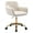 White golden Base, variant on TYUIOP Faux Fur Office Desk Chair, Comfy Swivel Armchair with Wheels, Upholstered Fuzzy Vanity Chair, Adjustable Height, White