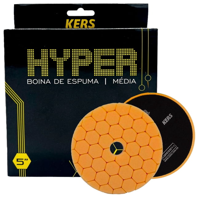 Hyper Pad Hex Kers Color Naranja Esponja Premium Pulido de 5 pulgadas