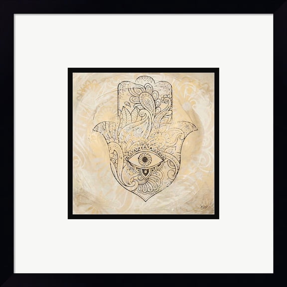 Great Art Now Hamsa Eye Neutral by Kellie Day, Framed Wall Art, 15.5W x 15.5H