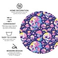 thumbnail image 3 of Lsque Skull colorful mushroom Pattern 4" Drink Coasters Set of 4, PVC Leather Absorbent Coasters, Table Coaster Set Decorative Coffee Cup Coasters Housewarming Gift -Round Shape, 3 of 6