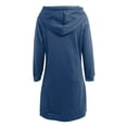 thumbnail image 5 of Outfmvch Hoodies Womens Hoodies Womens Autumn And Winter Loose Solid Long Hooded Dress With Pocket Zip Up Hoodie Women Navy S, 5 of 5