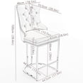 thumbnail image 4 of Counter Height Bar Stools Set of 2, 26" Armless Kitchen Dining Chairs Island Barstools with Nailhead-Trim and Tufted Back,Velvet Farmhouse Bar Chairs for Kitchen Island, Dining Room, Blue, 4 of 9