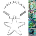 thumbnail image 4 of HEVIRGO 3Pcs/Set Cookie Mold Marine Organism Shape Ornamental Easy to Release Seahorse Starfish Seashells Cookie Cutter for Fondan, 4 of 8