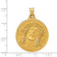 thumbnail image 2 of 14k Yellow Gold Polished and Satin Face of Jesus Medal Pendant, 2 of 3