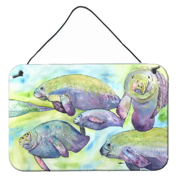 Carolines Treasures 8544DS812 Manatee Wall or Door Hanging Prints 8HX12W multicolor