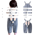 thumbnail image 5 of UACY Baby Girls Easter Bunny Jumpsuit Toddler Cute Denim Overalls with Ears Pompom Baggy Wide Leg Washed Jean Suspender, 5 of 9