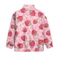thumbnail image 5 of Uourmeti Strawberry Cow Print Girls Autumn Sweatshirt Half Zip Pullover Long Sleeve Lightweight Comfy Casual Loose Fall Top for School Daily Wear Size 13-14, 5 of 7