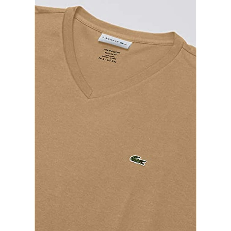 Lacoste Mens Short Sleeve V-Neck Pima Cotton Jersey T-Shirt T