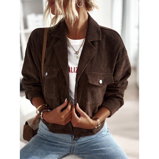 Manteau Décontracté pour Femmes Tempérament 2023 Couleur Unie Mode Tout-Aller
