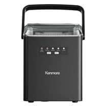 Kenmore Countertop Ice Maker Machine, 9 Ice Cubes in 6 Minutes, 26 lbs/Day Capacity, Self‑Cleaning Portable Ice Maker, 2 Bullet Ice Sizes for Home, Kitchen, Office & Parties
