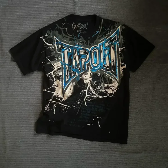 Streetwear Tapout T Shirt Y2K Tops Hip Hop Punk Rock Lettering Graphic Print Oversized TShirt Men Women New Short Sleeve Clothes