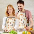 thumbnail image 4 of Beige Chicken Cartoon Pattern Apron-Garden Aprons for Women with Pockets-Cotton Linen Waterproof Kitchen Cooking Gardening Aprons Adjustable for Kitchen,Cooking,BBQ and Salon 33x27 Inch, 4 of 5