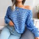 thumbnail image 3 of Top Informal Para Mujer, Poliéster De Moda Para Mujer, Otoño Invierno, Manga Larga, Lavable A Máquina Para Oficina ANGGREK Azul M, 3 of 7
