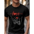 thumbnail image 3 of Men's T-Shirt,Short Sleeve Tee Shirt Casual Tops Hand Sketch Love Heart Crew Neck T Shirts for Men, 3 of 8