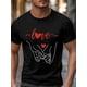 thumbnail image 3 of Men's T-Shirt,Short Sleeve Tee Shirt Casual Tops Hand Sketch Love Heart Crew Neck T Shirts for Men, 3 of 8